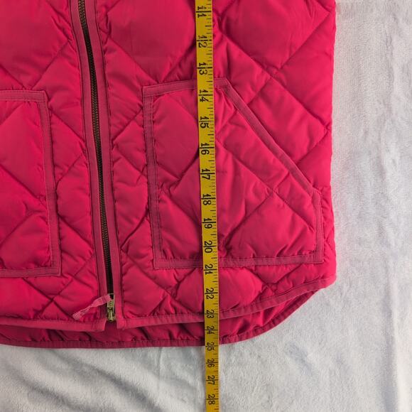 J. Crew Down Quilted Puffer Vest Coral Pink Women's Size Small - Picture 7 of 8